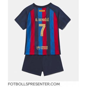 Barcelona Ousmane Dembele #7 Hemmatröja Barn 2022-23 Kortärmad (+ korta byxor)